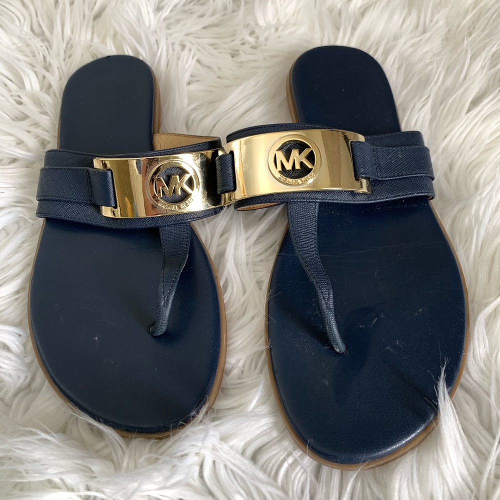 Sandals by Michael Kors - Navy with gold buckle - Size 7